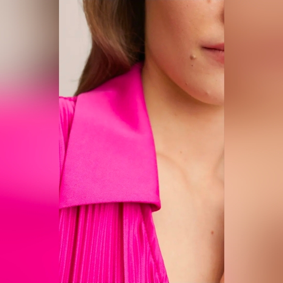 Mango Vibrant Pink Long Sleeve Dress - Picture 3 of 9